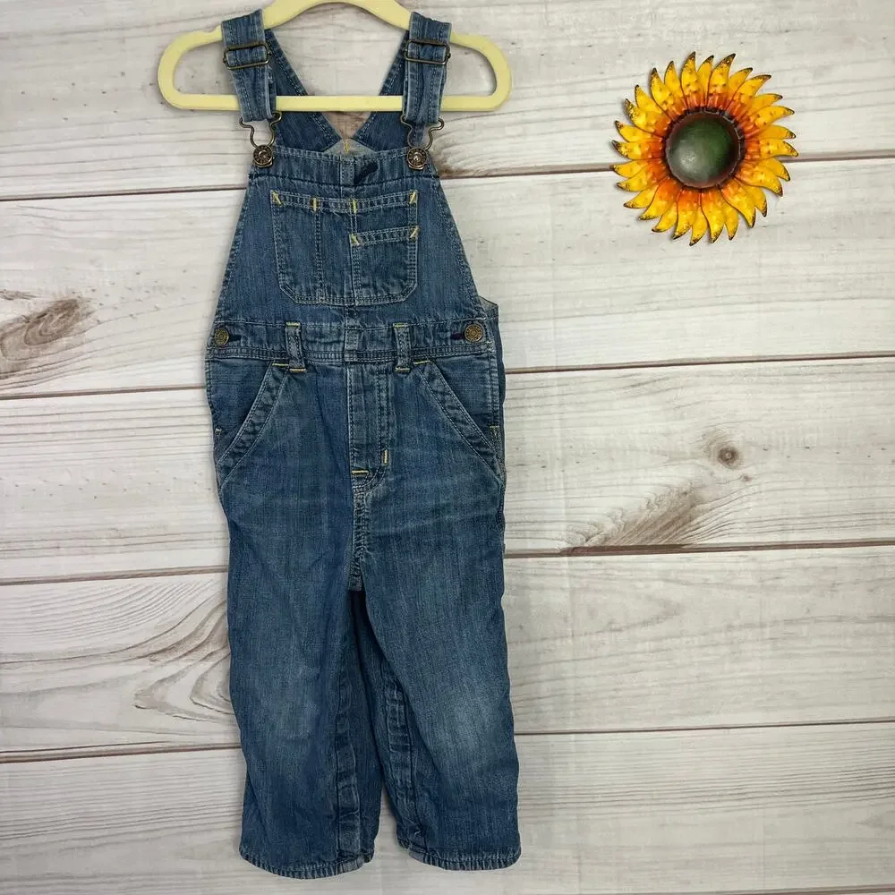 Baby Gap Denim‎ Overalls 18-24 Months Flannel Lined